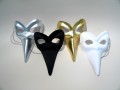 Textil-Schnabelmaske silber Karneval Fasching
