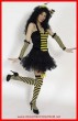 Armstulpen schwarz/gelb gestreift Karneval Fasching