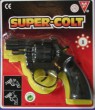 8er Schu� Pistole Revolver schwarz aus Plastik Karneval