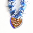 Oktoberfest Hawaiikette blau weiss mit Lebkuchenherz